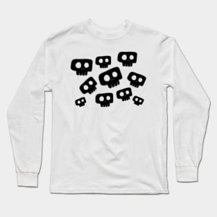 Cute Halloween Black Skulls Long Sleeve T-Shirt